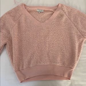 pink crop sweater
